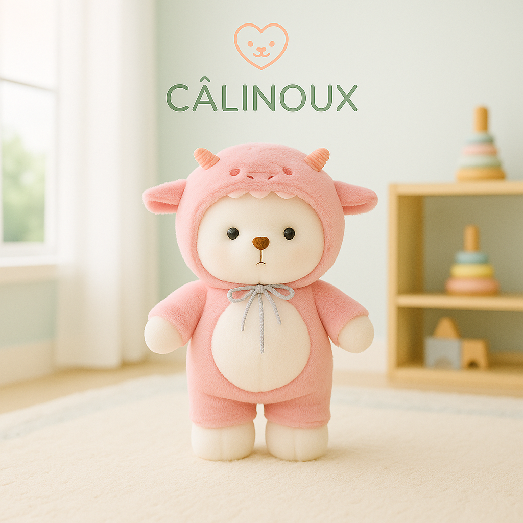 CÂLINOUX - Peluches Animaux avec Costumes - Doudous Doux à Câliner