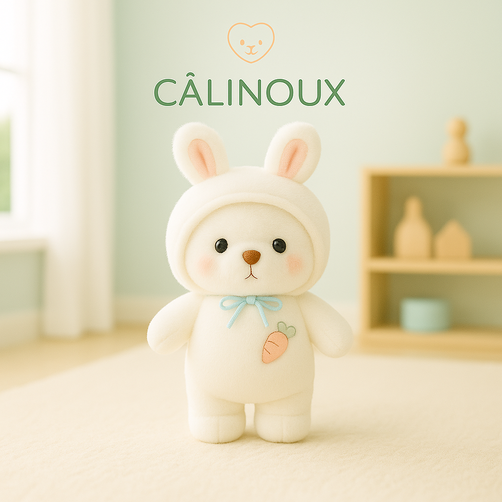 CÂLINOUX - Peluches Animaux avec Costumes - Doudous Doux à Câliner