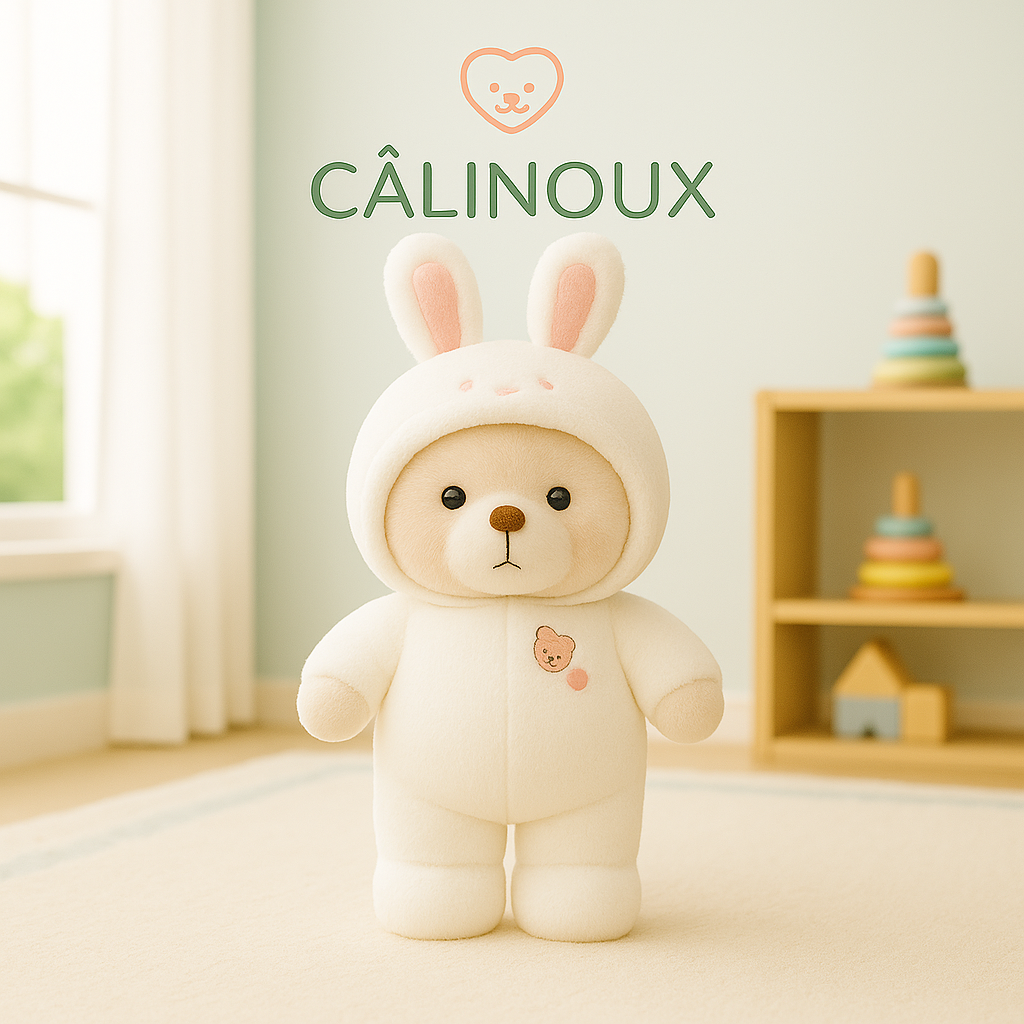 CÂLINOUX - Peluches Animaux avec Costumes - Doudous Doux à Câliner
