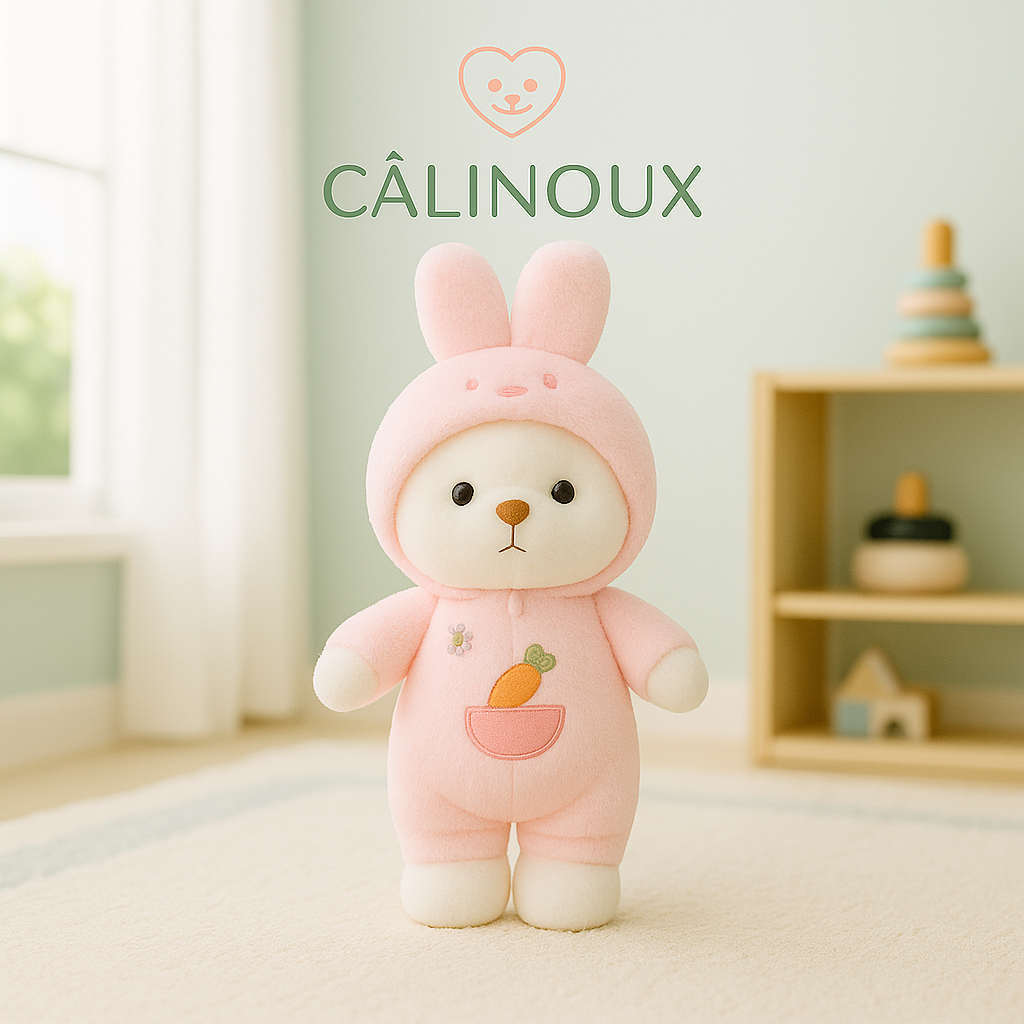 CÂLINOUX - Peluches Animaux avec Costumes - Doudous Doux à Câliner