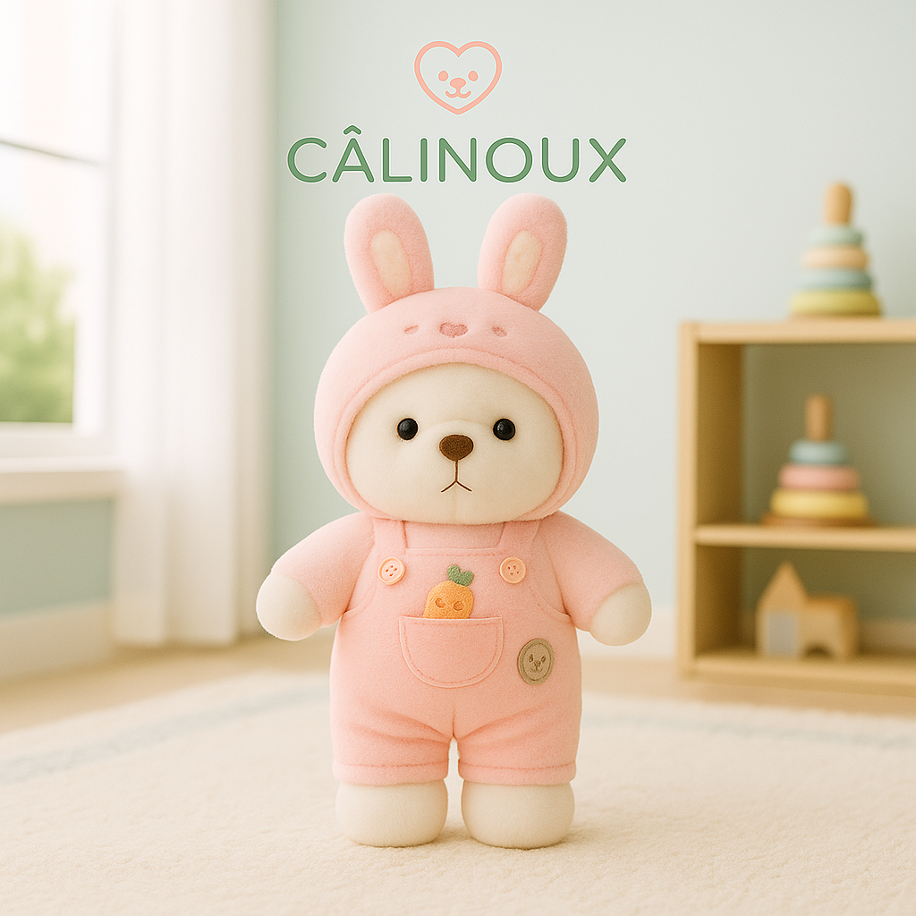 CÂLINOUX - Peluches Animaux avec Costumes - Doudous Doux à Câliner