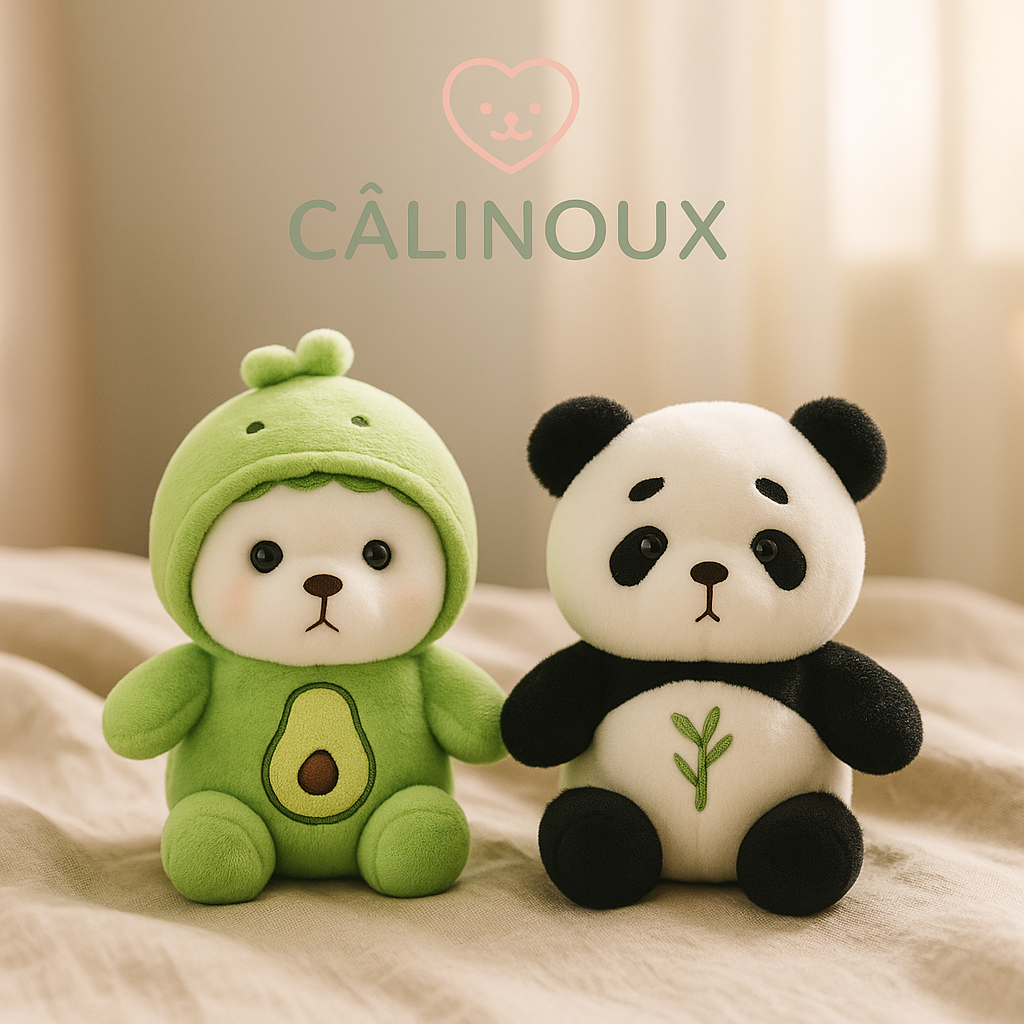 CÂLINOUX - Peluches Animaux avec Costumes - Doudous Doux à Câliner