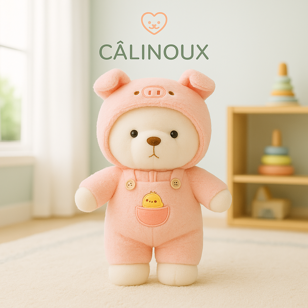 CÂLINOUX - Peluches Animaux avec Costumes - Doudous Doux à Câliner