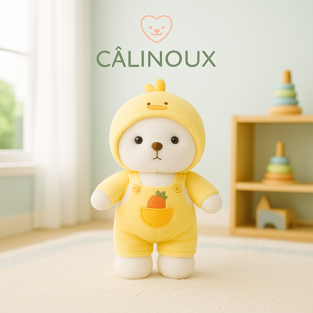 CÂLINOUX - Peluches Animaux avec Costumes - Doudous Doux à Câliner